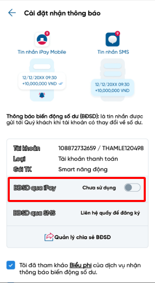 Cách hủy tắt SMS Vietinbank trên điện thoại qua app Vietinbank iPay