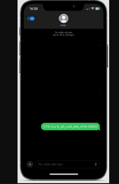 Cách hủy tắt SMS Vietinbank trên điện thoại qua nhắn tin