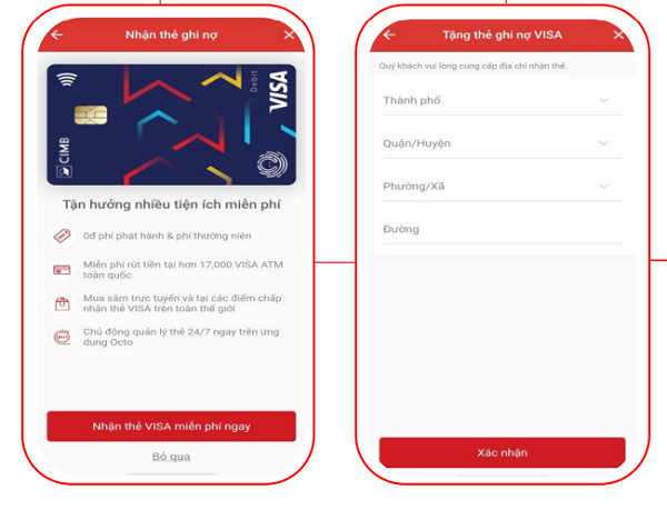Cách mở thẻ Visa Debit trên app OCTO by CIMB